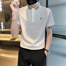 主推款现货大码夏季短袖T恤翻领刺绣Polo衫高级感半袖T0233-P48，男装T恤，电商D342