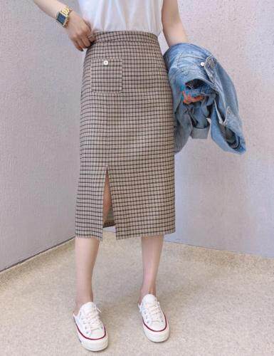 春款格子半身裙，女装半身裙，变色鸟(4F)