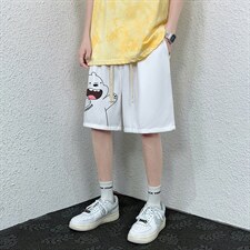 HD74131-P22华夫格短裤男大码宽松五分裤男直筒中裤，男装休闲裤，电商A040