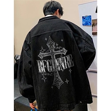 ins文艺原宿百搭流行潮流牛仔外套慵懒气质日系夹克8011-P67网图，男装工装外套，电商B245