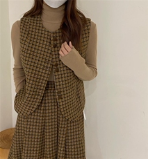 冬季补单加厚格子套装，女装职业装，唇蔻