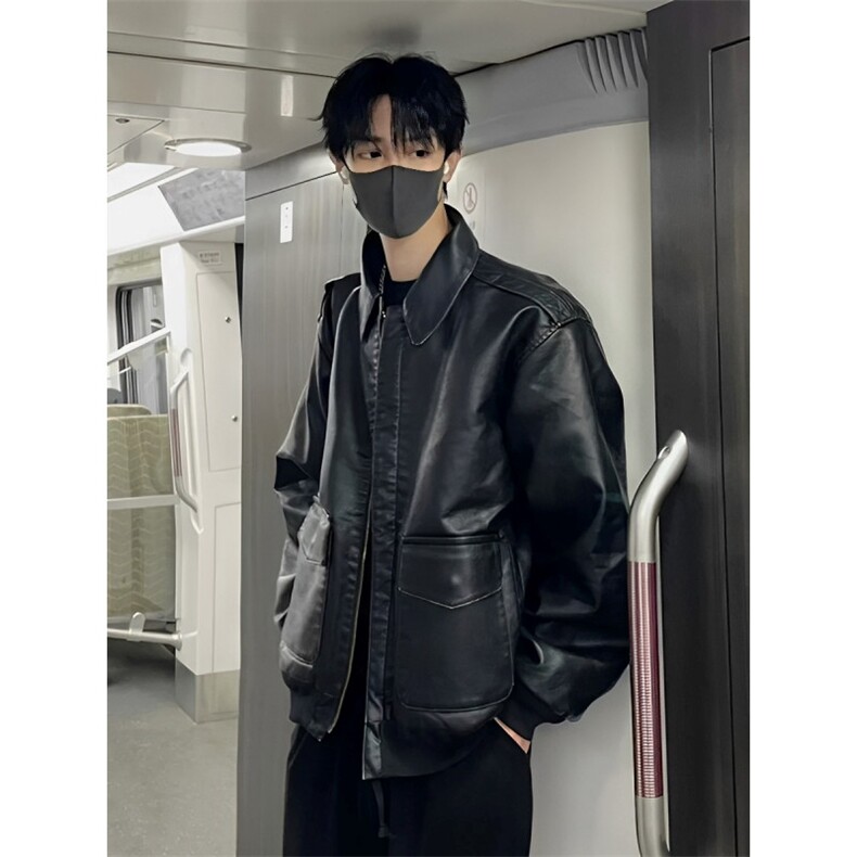 网图现货加厚加棉皮衣飞行员外套1209-1-JK19-P90主推可谈，男装皮衣，星座1209-1