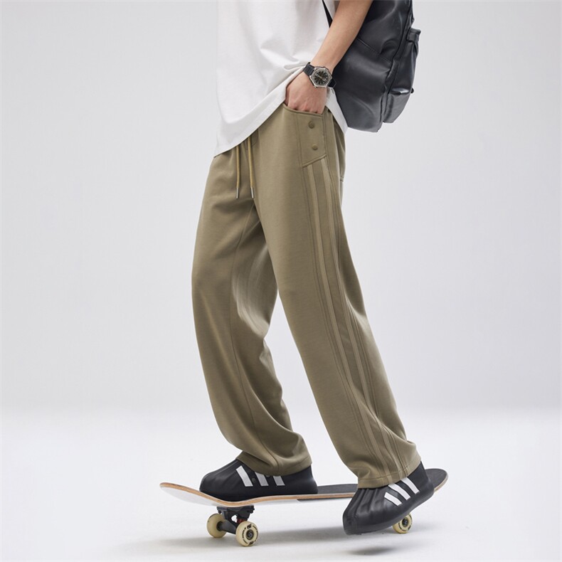 撞色长裤男春夏季宽松修身显瘦直筒织条垂坠感休闲裤DY5031-P79，男装休闲裤，电商A178-1