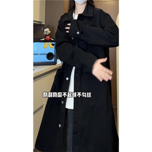 FY640-P75-控108 M-5XL现货风衣长款大码宽松过膝大衣图片