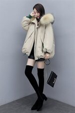 长袖气质百搭2022年冬季显瘦棉衣/棉服保暖中长款，女装棉衣/棉服，半夏