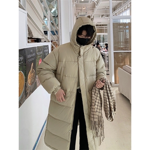 90%鸭绒长款羽绒服 D5566-TP245348 男女可穿连帽保暖羽绒服图片