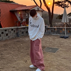 816B-WY016-P68春季中性韩版学生连帽印花卫衣情侣宽松休闲百搭，男装卫衣，星座816B