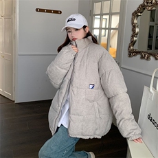 灯芯绒羽绒棉服女韩版学院风短款宽松ins棉袄面包服立领保暖外套，男装棉衣，星座506A