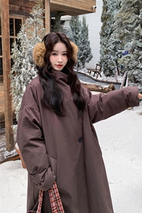 美拉德咖色大被子鹅绒羽绒服女冬超火好看高级小众中长款加厚外套图片