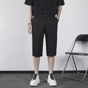 百搭ins潮流新款日系慵懒夏季冰丝商务休闲短裤六分裤宽松 KA70图片