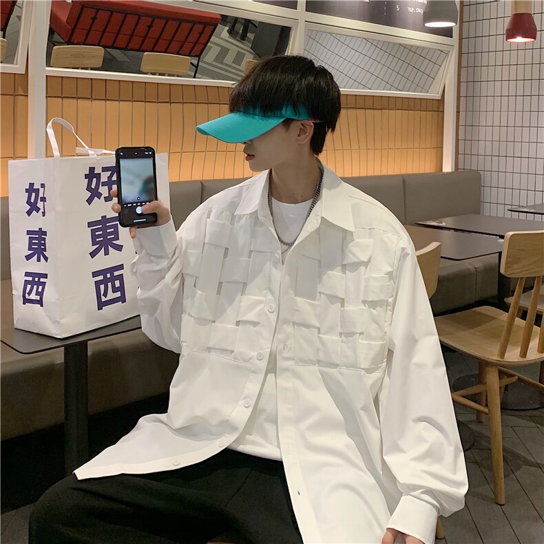 衬衫男长袖港风潮流2025个性春季ins上衣宽松外套CY560-P38,男装衬衫,星座412-3