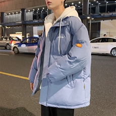 冬季假两件男式棉衣潮流休闲男士棉服宽松棉袄情侣A266-WT08-P65，男装棉衣，电商A266