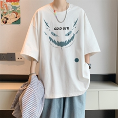 已注册/夏季内景新款宽松短袖T恤男潮港风休闲打底衫DT00572/P25，男装T恤，电商B316