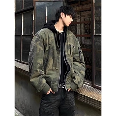 春秋日系复古刺绣水洗牛仔外套男BF风宽松立领休闲工装上衣服夹克，男装工装外套，星座506A