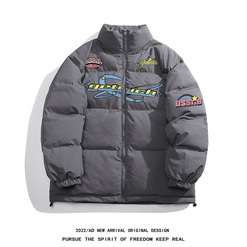白底22冬季新品设计感潮流印花保暖厚款立领棉衣MY7024P85控118,男装棉衣,电商A247-1