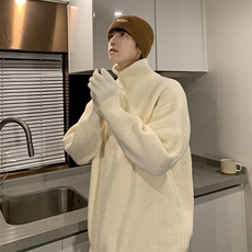 特批P50无差价2025秋季拉链半高领针织衫男装宽松打底毛衣外套，男装T恤，星座1013-6