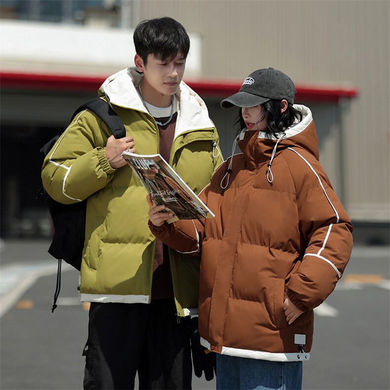 天台景中性风情侣款棉衣2026冬季宽松加厚外套男A436-3096-P80,男装棉衣,电商A436