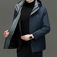 DF22441钱塘2020-2新款冬季时尚休闲有帽简约中年男士羽绒服P305，男装羽绒服，钱塘207-2