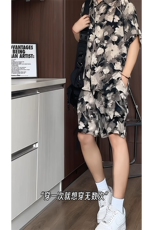 1短袖衬衫男+短裤男套装男聚酯纤维M-5XL大码TZ78723P50控98，男装牛仔裤，星座226-2