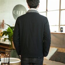 秋冬风加绒夹克男棉麻羊羔绒棉衣盘扣外套QT6005-J，男装夹克，星座1112-5（原712-5）