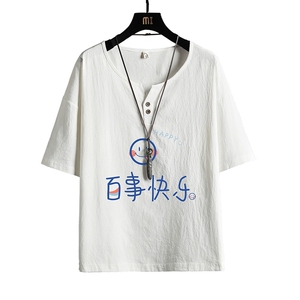 TY61183-P30 v领亚短袖t恤男大码半袖半截袖图片