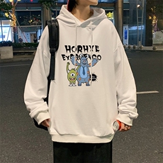 WY2048-P35加绒款-P40纯棉连帽卫衣男大码运动帽衫宽松薄外套男，男装卫衣，电商A040