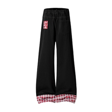 韩系格领拼接高级感时尚牛仔长裤K882特批5089，男装休闲裤，星座718-1