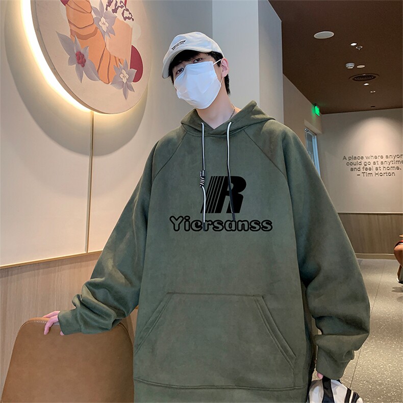 港风抖音直播得物高品质宽松麂皮绒连帽卫衣W6203P48,男装卫衣,电商C408-1(原B339-1)