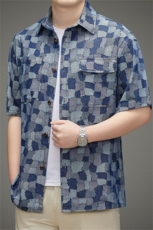 MJ5003男士2023年夏季新款衬衫男短袖商务休闲汗衫衬衣男P73，男装衬衫，电商B360
