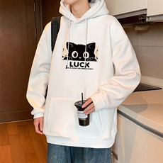 CM090P60新品重磅纯棉连帽卫衣秋冬外套卡通猫印花帽衫，男装卫衣，星座304A-1