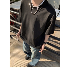 夏季高质量男生男款假两件短袖上衣T恤潮牌流行时尚款上衣，男装T恤，星座1013