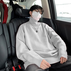 MG8507-JH-MKP35升级重磅两翻领加厚毛衣慵懒风男针织衫高领线衫，男装针织衫/毛衣，星座614