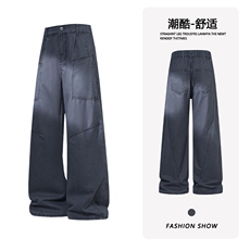 B221美式ins高街暗黑直筒洗褪工装休闲牛仔裤LK25611-特P48控88，男装牛仔裤，电商B221