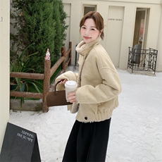 209-3290-P195-268皮毛一体双排扣加厚2025年冬季，女装短外套，韩蜜菓