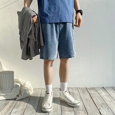 21夏季港风牛仔短裤男中性风五分牛仔裤女DS-C407-506-P40，男装牛仔裤，电商C323-1