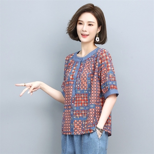 2025夏季新款时尚宽松棉质短袖T恤女图片
