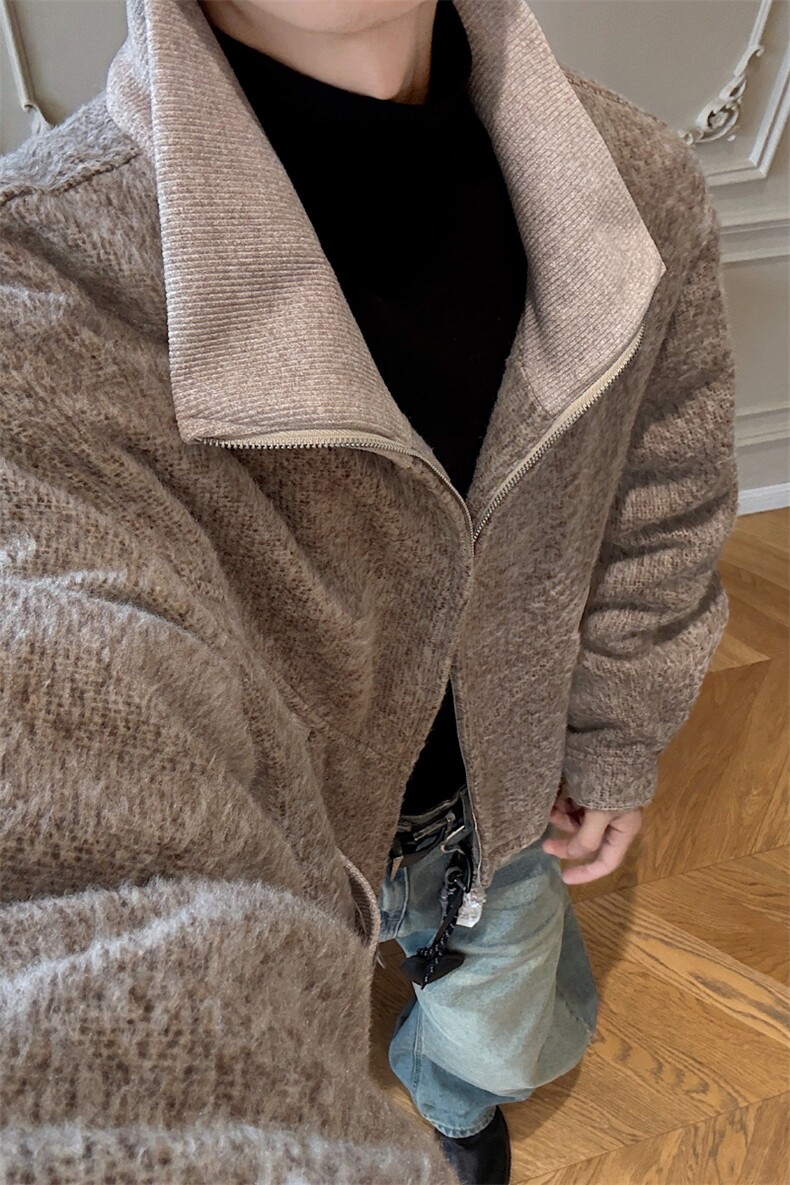 轻量化绒感呢子外套男秋冬季廓形立领短款夹克XZ514-2-3234-P118,男装夹克,星座514-2(原B239)