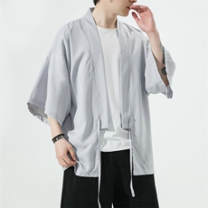 夏季冰丝冰感薄款七分袖男士风衣防晒服大码跑量和服披风222特p25，男装防晒衣，星座815（原A203）