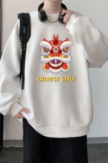 圆领卫衣男大码加厚加绒长袖t恤男S6185-P28加绒款-P33，男装卫衣，电商A040