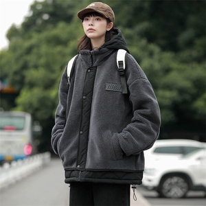2024冬款中性羊羔绒棉服加绒时尚棉衣外套男女 8336-P130控价178图片