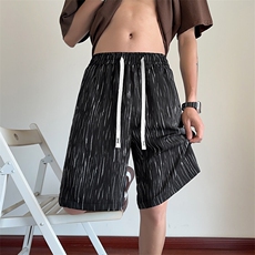 特批P23无差价夏季冰丝扎染条纹顺滑短裤男宽松薄款五分裤DK5807，男装休闲裤，电商A001