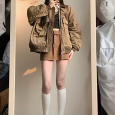 2025秋季潮牌立领运动夹克男女美式复古休闲宽松工装外套，男装夹克，星座601-1