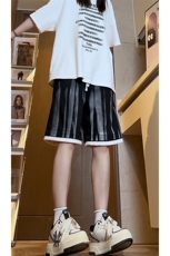 XZ616夏季新款菠萝格薄款假两件百搭短裤TY2506P35控48，男装牛仔裤，星座512A（原616）