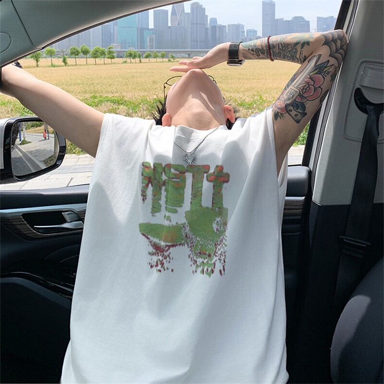 可48小时发货支持抖音得物来样二开240克重磅美式纯棉背心无袖t恤,男装T恤,电商A486