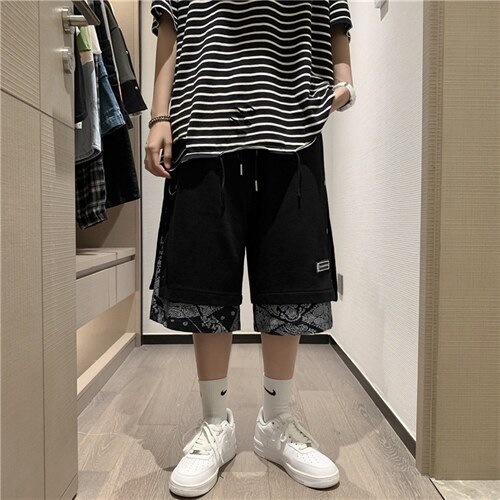 短裤男夏季薄款外穿休闲五分中裤新款潮流宽松运动裤子AK653-P28，男装牛仔裤，星座1008-2