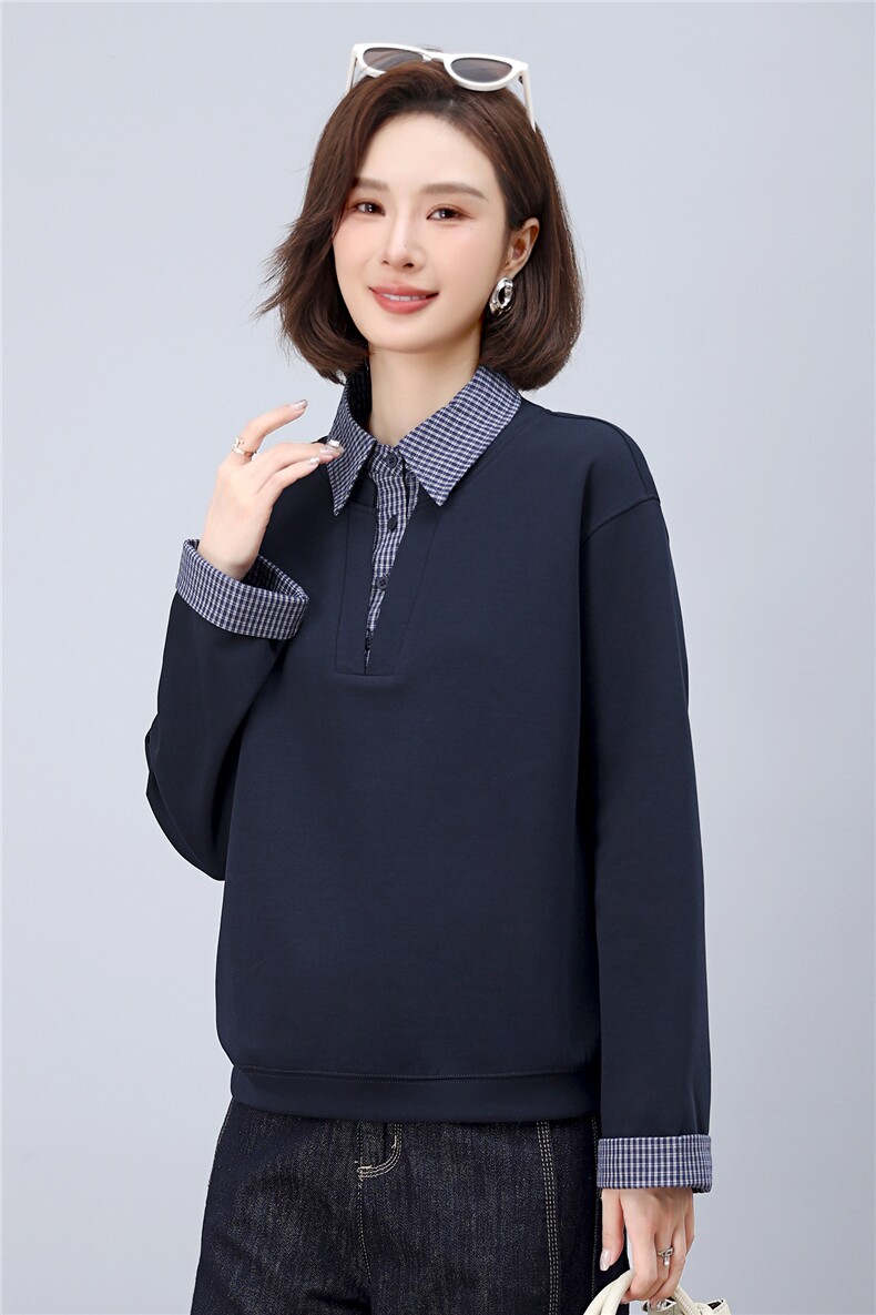 现货假两件卫衣,女装卫衣/绒衫,希欧阁