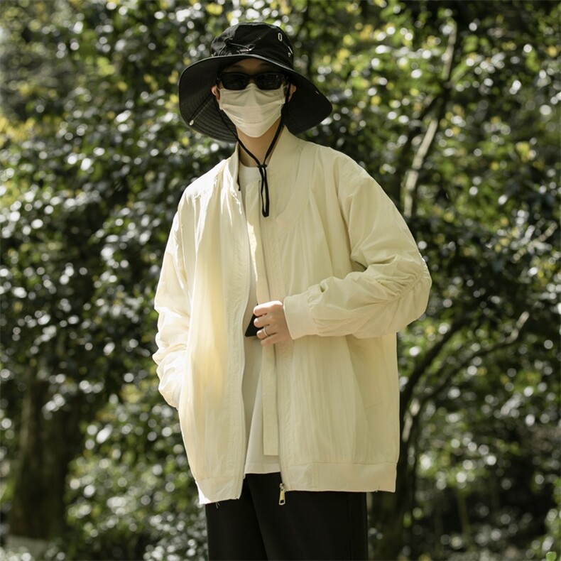 港风大码日系男女户外薄款休闲连帽防晒服XZ213-JKFS03-P75控98,男装防晒衣,星座213