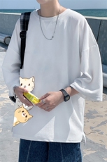 Q11164-P30春夏季七分袖t恤男大码五分袖男短袖中袖，男装T恤，电商A040