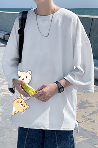 Q11164-P30 春夏季七分袖t恤男大码五分袖男短袖中袖图片