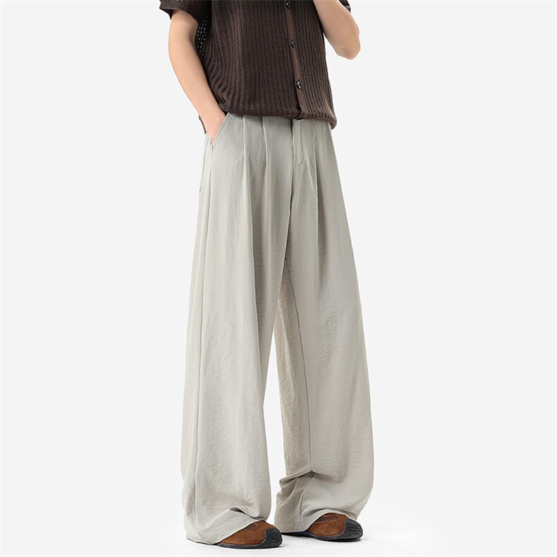 无影墙A2403P38控68-老钱风双褶阔腿西裤男夏季垂感百搭休闲裤子，男装西裤，电商B241